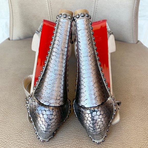 💯🆑LUXURA 140 SUEDE PYTHON TAUPE/GRAY/SILVER 40.5 - Picture 5 of 8